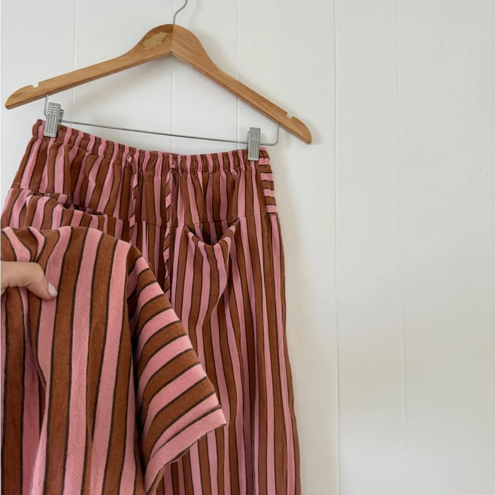 Cotton Pink Stripe Trousers - Picture 4 of 5